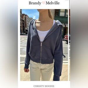 Brandy Melville Christy zip up hoodie